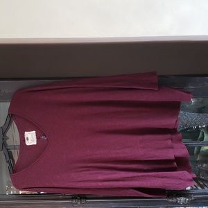Cupio v-neck tunic, wine color